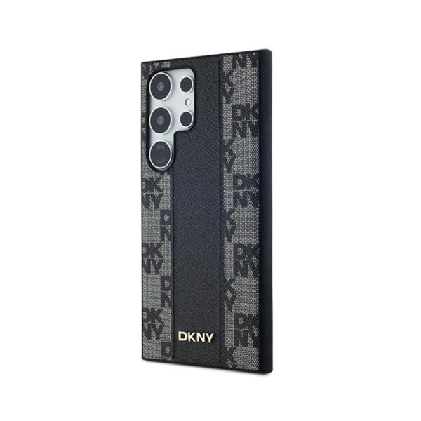 DKNY Leather Checkered Mono Pattern MagSafe - Etui Samsung Galaxy S24 Ultra (czarny) - obrazek 2