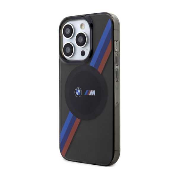 BMW Tricolor Stripes MagSafe - Etui iPhone 14 Pro Max (Szary) - obrazek 2