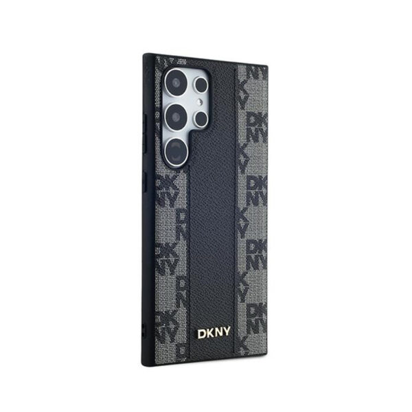 DKNY Leather Checkered Mono Pattern MagSafe - Etui Samsung Galaxy S24 Ultra (czarny) - obrazek 4