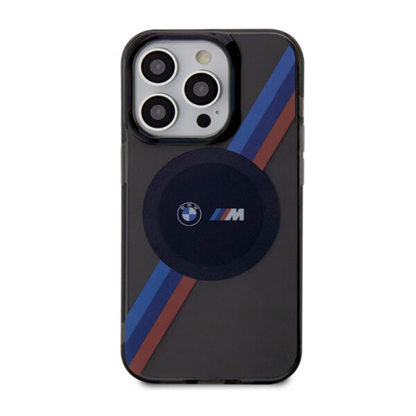 BMW Tricolor Stripes MagSafe - Etui iPhone 14 Pro Max (Szary) - obrazek 3