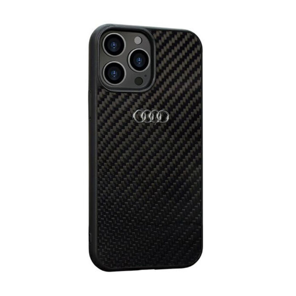 Audi Carbon Fiber - Etui iPhone 13 Pro Max (Czarny) - obrazek 2