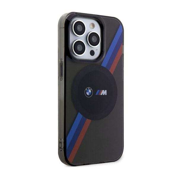 BMW Tricolor Stripes MagSafe - Etui iPhone 14 Pro Max (Szary) - obrazek 4