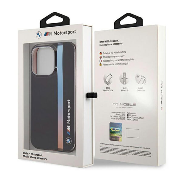 BMW Tricolor Stripe - Etui iPhone 14 Pro (Czarny) - obrazek 8