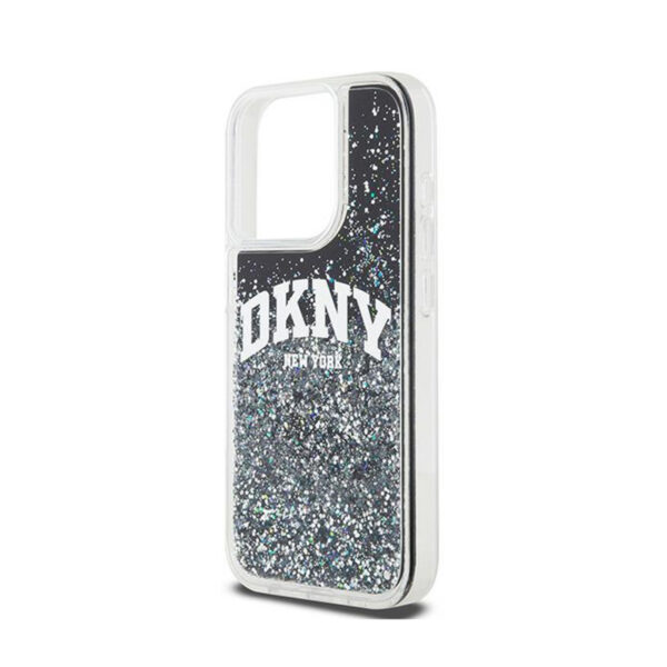 DKNY Liquid Glitter Big Logo - Etui iPhone 14 Pro (czarny) - obrazek 6