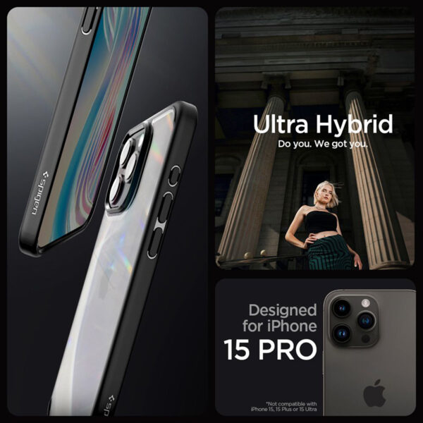 Spigen Ultra Hybrid - Etui do iPhone 15 Pro (Matte Black) - obrazek 11