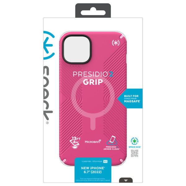 Speck Presidio2 Grip MagSafe - Antypoślizgowe etui iPhone 14 Plus (Digitalpink / Blossompink / White) - obrazek 13