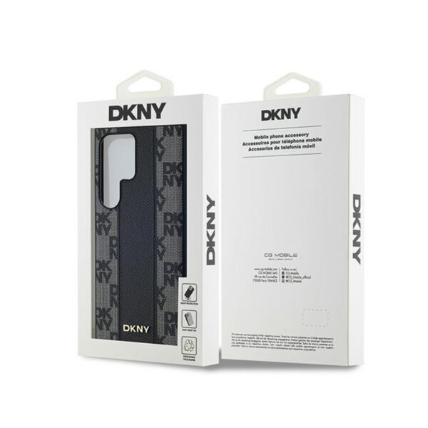 DKNY Leather Checkered Mono Pattern MagSafe - Etui Samsung Galaxy S24 Ultra (czarny) - obrazek 8