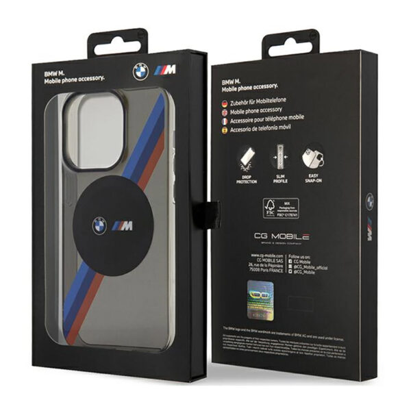 BMW Tricolor Stripes MagSafe - Etui iPhone 14 Pro Max (Szary) - obrazek 8