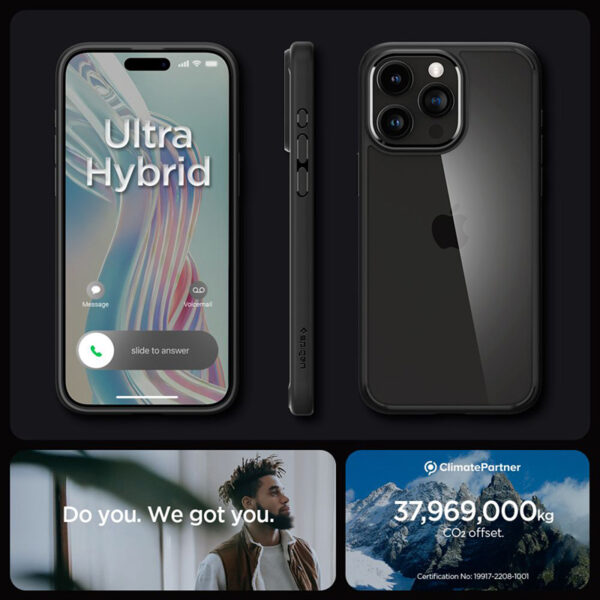 Spigen Ultra Hybrid - Etui do iPhone 15 Pro (Matte Black) - obrazek 15