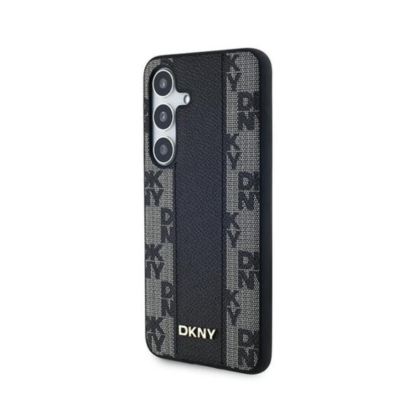 DKNY Leather Checkered Mono Pattern MagSafe - Etui Samsung Galaxy S24+ (czarny) - obrazek 2