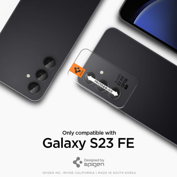 Spigen Optik.TR EZ Fit Camera Lens Protector 2-Pack - Szkło ochronne na obiektyw do Samsung Galaxy S23 FE (2 szt) (Czarny) - obrazek 7