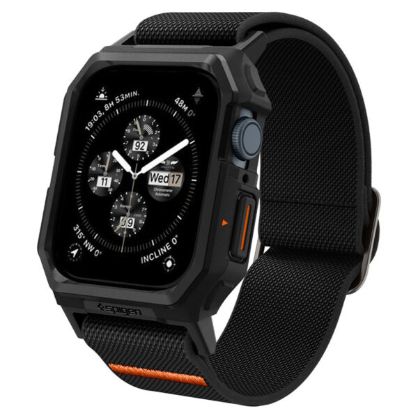 Spigen Lite Fit "Pro" - Etui z paskiem do Apple Watch 4/5/6/7/8/9/SE 44/45 mm (Matte Black)