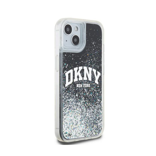 DKNY Liquid Glitter Big Logo - Etui iPhone 14 / 15 / 13 (czarny) - obrazek 4