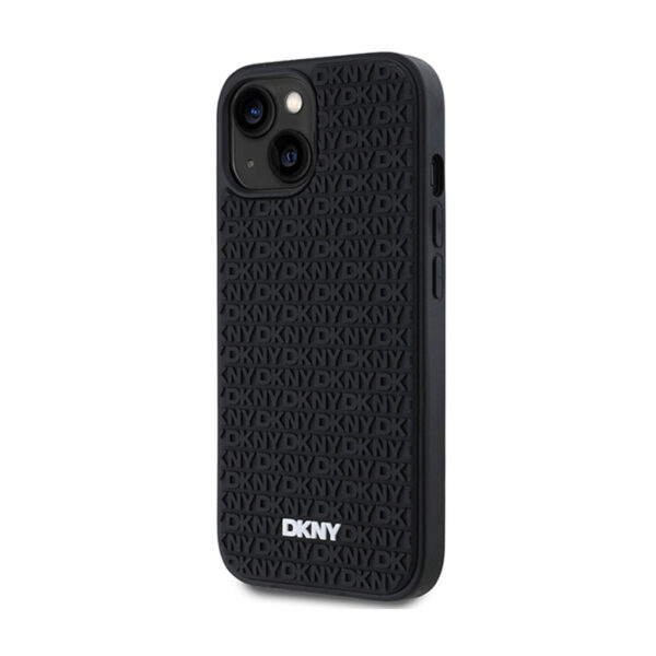 DKNY 3D Rubber Repeat Pattern - Etui iPhone 15 / 14 / 13 (czarny) - obrazek 2