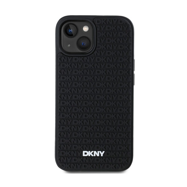 DKNY 3D Rubber Repeat Pattern - Etui iPhone 15 / 14 / 13 (czarny) - obrazek 3