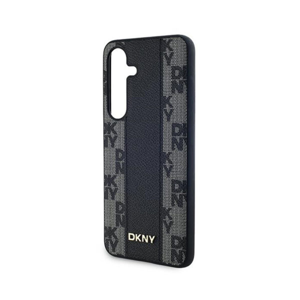 DKNY Leather Checkered Mono Pattern MagSafe - Etui Samsung Galaxy S24+ (czarny) - obrazek 6