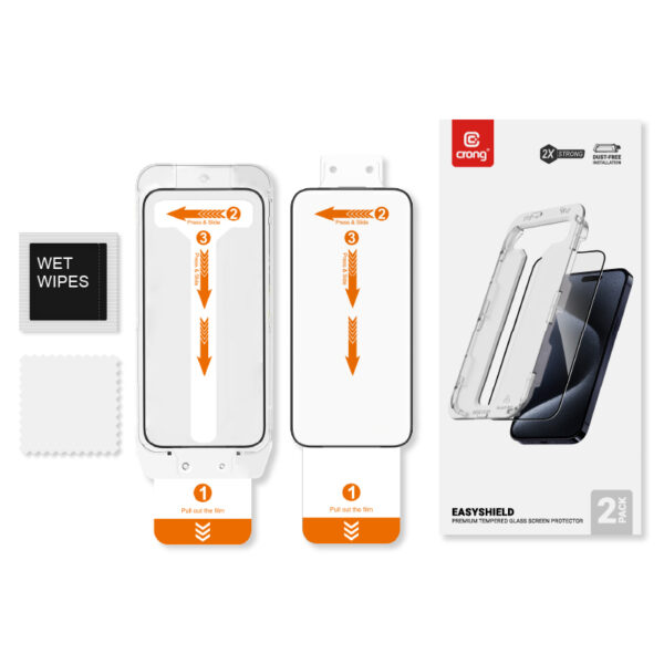 Crong EasyShield 2-Pack - Szkło hartowane iPhone 15 Pro (2 sztuki) - obrazek 3