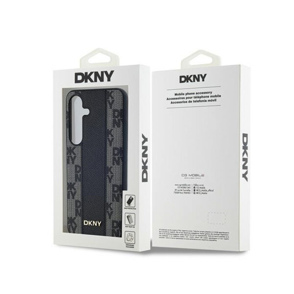 DKNY Leather Checkered Mono Pattern MagSafe - Etui Samsung Galaxy S24+ (czarny) - obrazek 8