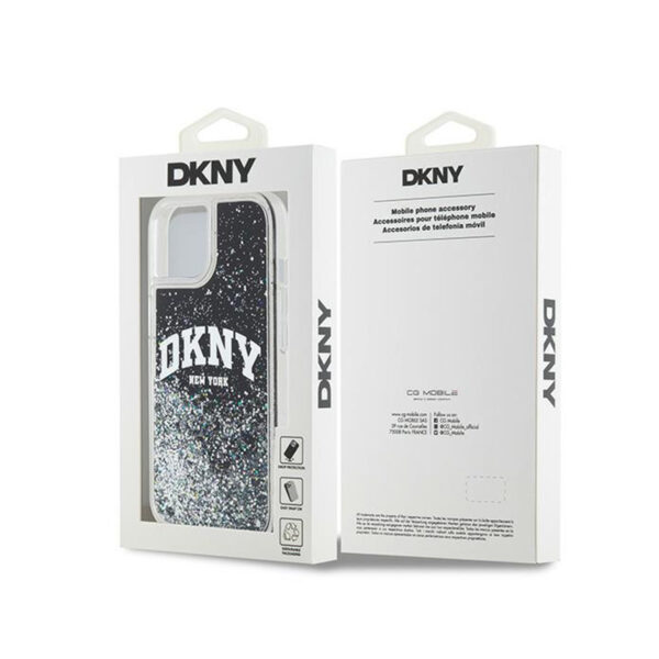 DKNY Liquid Glitter Big Logo - Etui iPhone 14 / 15 / 13 (czarny) - obrazek 8