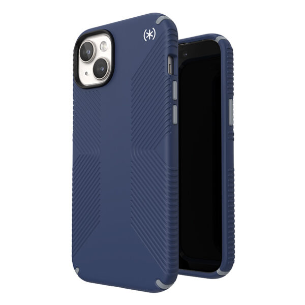 Speck Presidio2 Grip Magsafe - Etui iPhone 15 Plus / iPhone 14 Plus (Coastal Blue / Dust Grey / White)