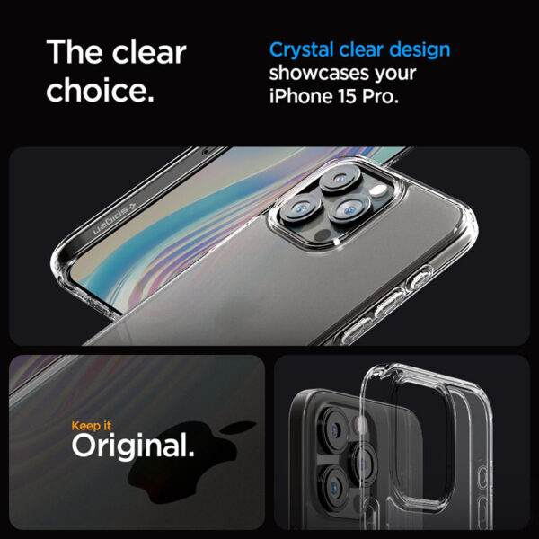 Spigen Ultra Hybrid - Etui do iPhone 15 Pro (Frost Clear) - obrazek 11