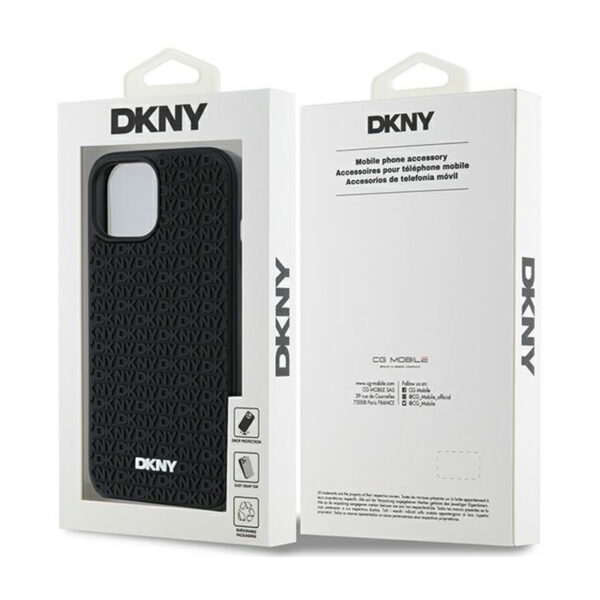 DKNY 3D Rubber Repeat Pattern - Etui iPhone 15 / 14 / 13 (czarny) - obrazek 8