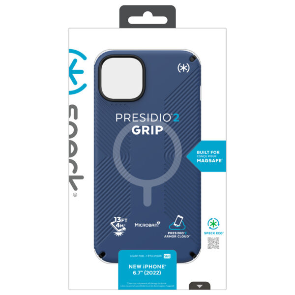 Speck Presidio2 Grip MagSafe - Antypoślizgowe etui iPhone 14 Plus (Coastal Blue / Black / White) - obrazek 13