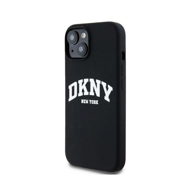 DKNY Liquid Silicone White Printed Logo MagSafe - Etui iPhone 15 / 14 / 13 (czarny) - obrazek 2