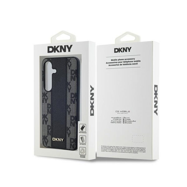 DKNY Leather Checkered Mono Pattern MagSafe - Etui Samsung Galaxy S24 (czarny) - obrazek 8