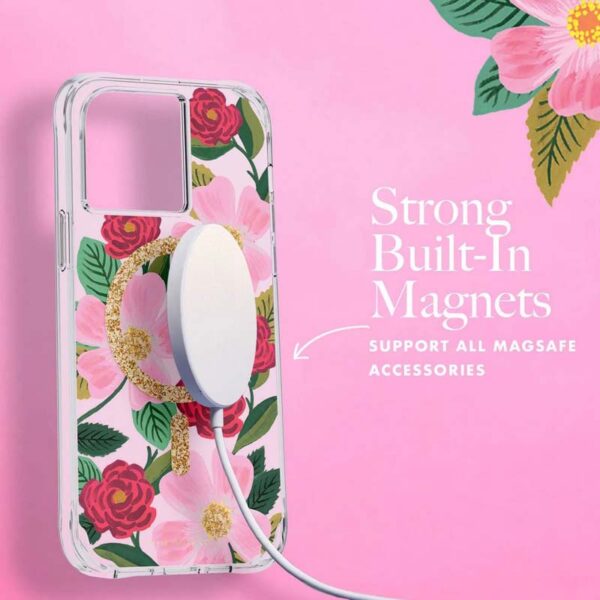 Rifle Paper Clear MagSafe - Etui iPhone 14 Pro Max zdobione złotem (Rose Garden) - obrazek 5