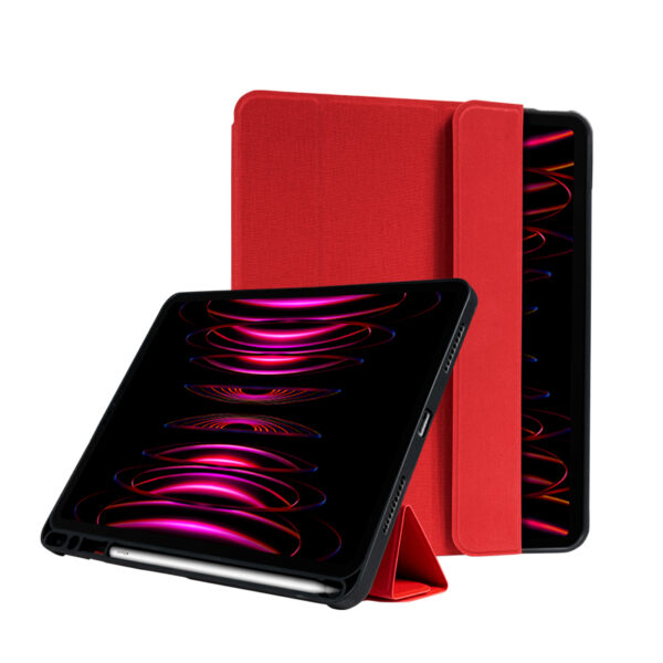 Crong FlexFolio - Etui iPad Pro 11" (2022-2021) / iPad Air 11” M2 (2024) / iPad Air 10.9” (5-4 gen.) z funkcją Apple Pencil (czerwony)