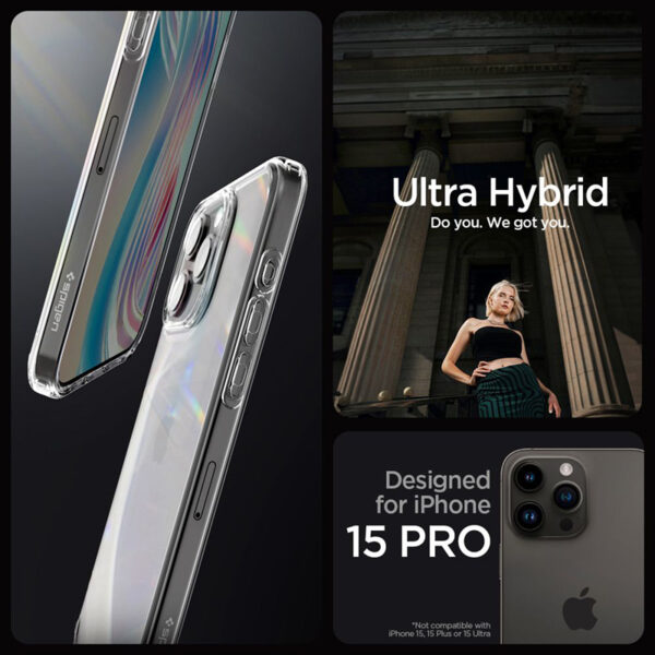 Spigen Ultra Hybrid - Etui do iPhone 15 Pro (Przezroczysty) - obrazek 10