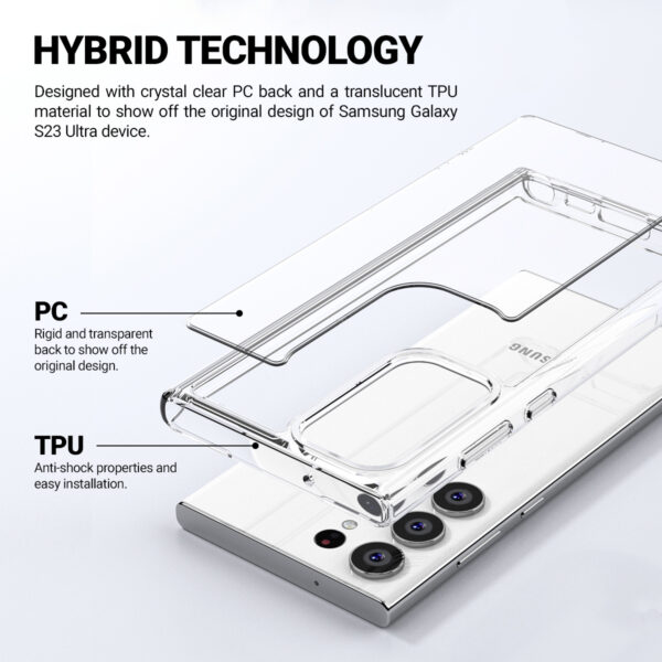 Crong Crystal Shield Cover - Etui Samsung Galaxy S23 Ultra (przezroczysty) - obrazek 7