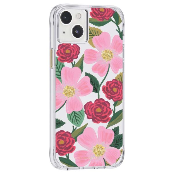 Rifle Paper Clear - Etui iPhone 14 Plus zdobione złotem (Rose Garden) - obrazek 2