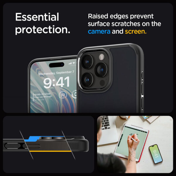 Spigen Ultra Hybrid - Etui do iPhone 15 Pro (Frost Black) - obrazek 9