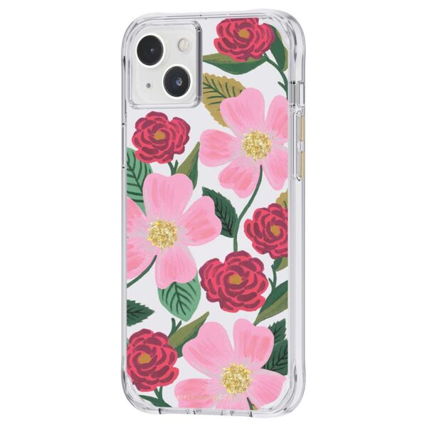 Rifle Paper Clear - Etui iPhone 14 Plus zdobione złotem (Rose Garden) - obrazek 3