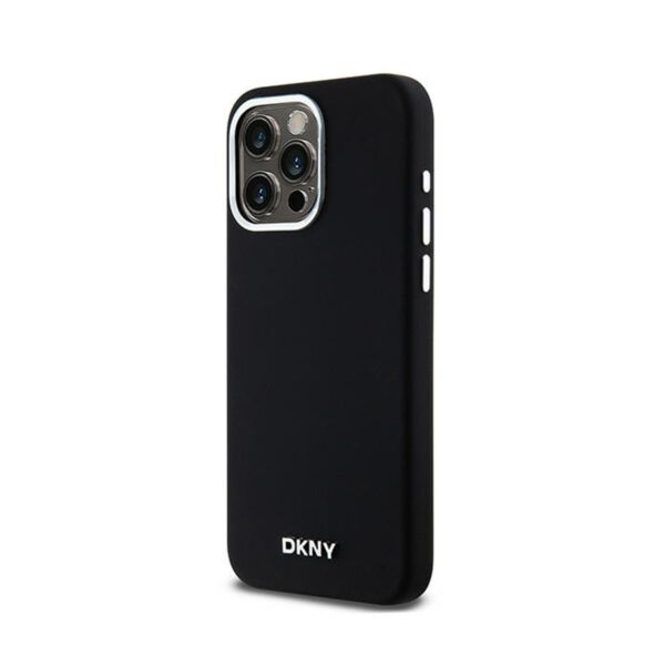 DKNY Liquid Silicone Small Metal Logo MagSafe - Etui iPhone 15 Pro Max (czarny) - obrazek 2