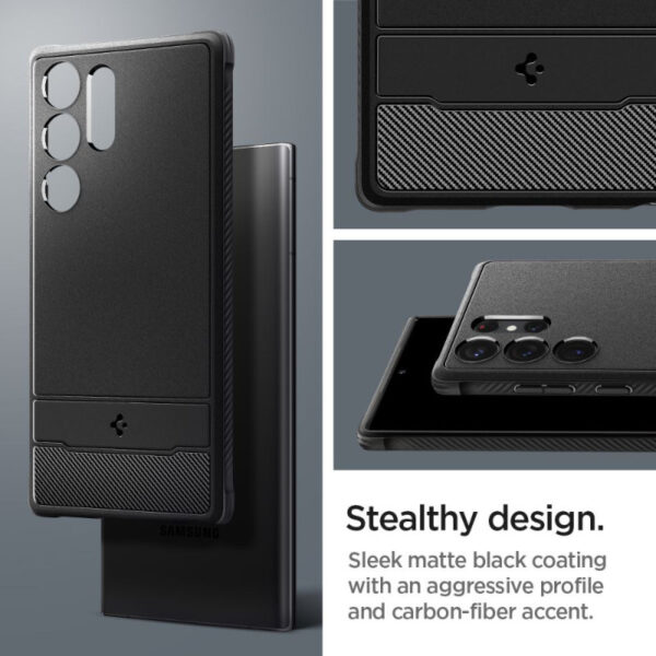 Spigen Rugged Armor - Etui do Samsung Galaxy S23 Ultra (Matte Black) - obrazek 12