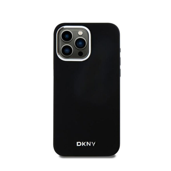 DKNY Liquid Silicone Small Metal Logo MagSafe - Etui iPhone 15 Pro Max (czarny) - obrazek 3