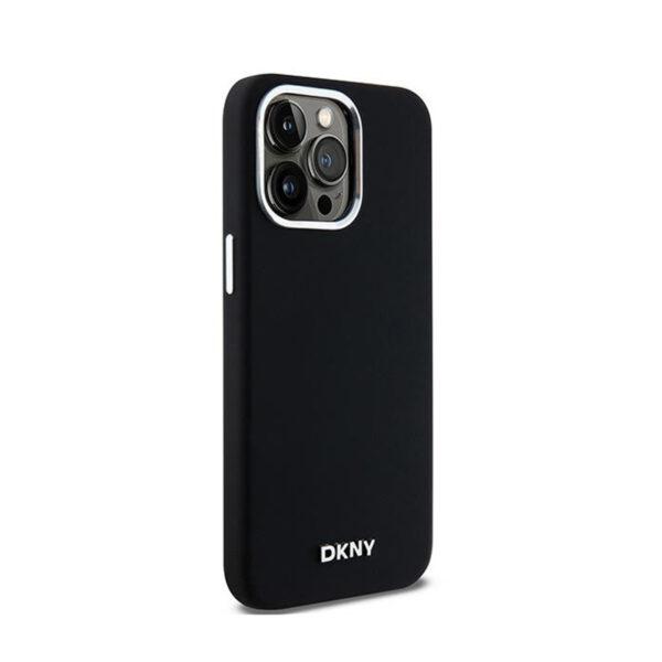 DKNY Liquid Silicone Small Metal Logo MagSafe - Etui iPhone 15 Pro Max (czarny) - obrazek 4