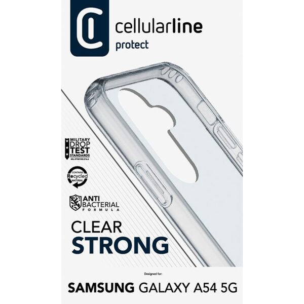 Cellularline Clear Strong - Etui Samsung Galaxy A54 5G z ochroną antybakteryjną (przezroczysty) - obrazek 3