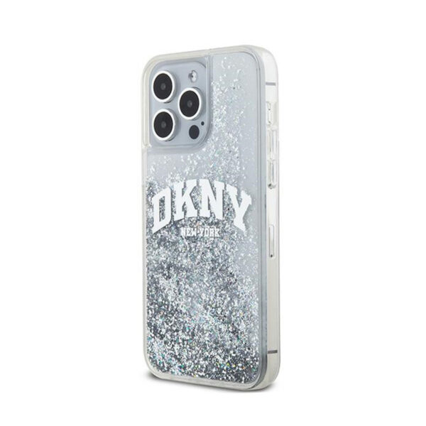 DKNY Liquid Glitter Big Logo - Etui iPhone 15 Pro (biały) - obrazek 2