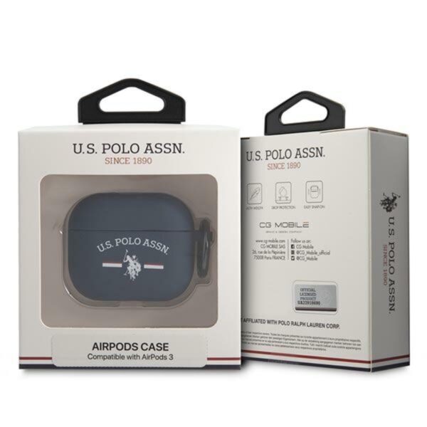 US Polo Assn Silicone Logo - Etui Airpods 3 (granatowy) - obrazek 3