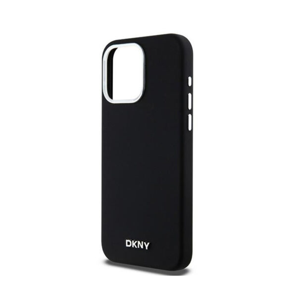 DKNY Liquid Silicone Small Metal Logo MagSafe - Etui iPhone 15 Pro Max (czarny) - obrazek 6