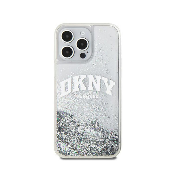 DKNY Liquid Glitter Big Logo - Etui iPhone 15 Pro (biały) - obrazek 3