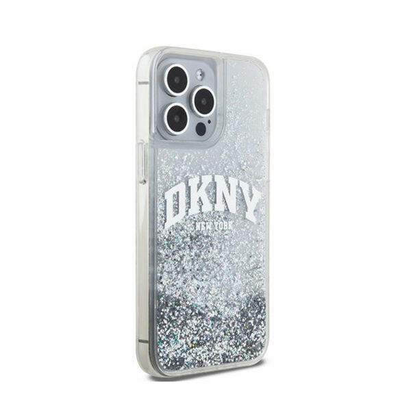 DKNY Liquid Glitter Big Logo - Etui iPhone 15 Pro (biały) - obrazek 4