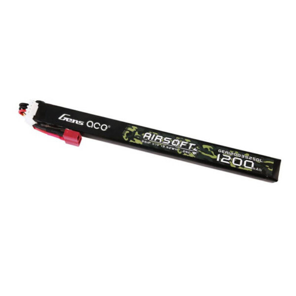 Akumulator Gens Ace 25C 1200mAh 3S1P 11.1V Airsoft Gun Lipo z konektorem T Plug Long size - obrazek 2