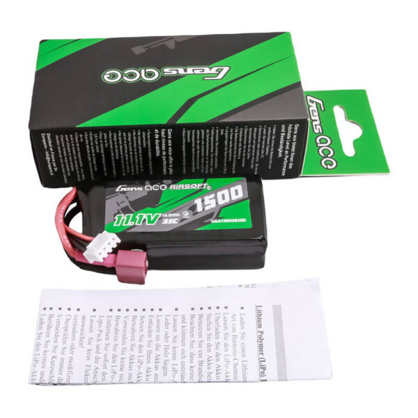 Akumulator Gens ace 35C 1500mAh 3S1P 11.1V Airsoft Gun Lipo z konektorem T Plug - obrazek 5