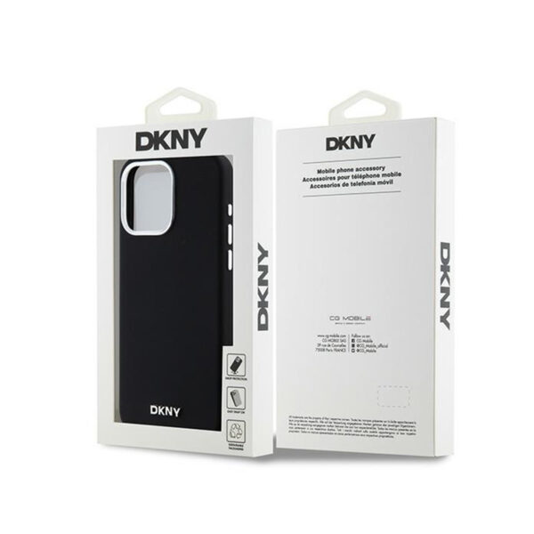 DKNY Liquid Silicone Small Metal Logo MagSafe - Etui iPhone 15 Pro Max (czarny) - obrazek 8