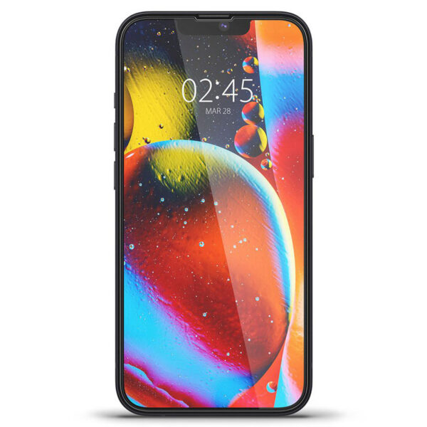 Spigen Glass FC - Szkło hartowane do iPhone 15 Plus / iPhone 14 Plus / iPhone 13 Pro Max (Czarna ramka) - obrazek 4